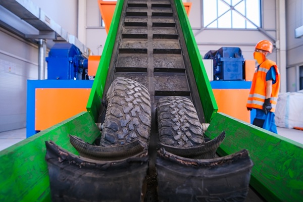 An,Industrial,Enterprise,For,Recycling,Used,Car,Tires.,Recycling,Of