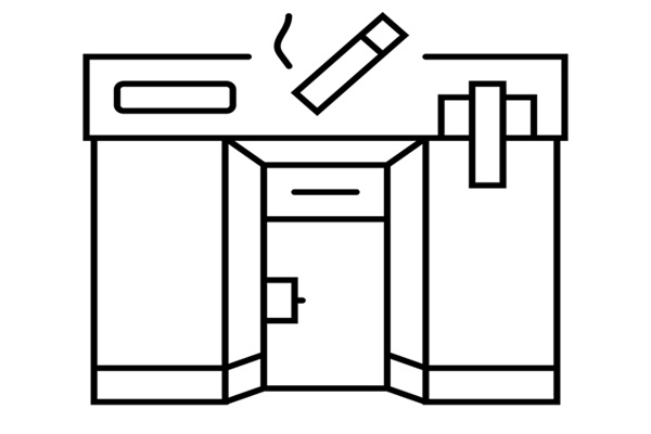 Tobacconist,Store,Line,Icon,Vector.,Tobacconist,Store,Sign.,Isolated,Contour