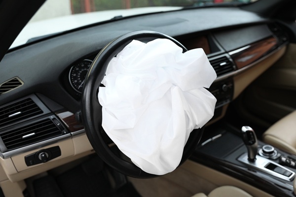 Opened,Airbag,In,Automobile,,Closeup.,Car,Safety,Equipment